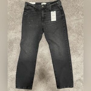 Black Zara rhinestone jeans size US 8